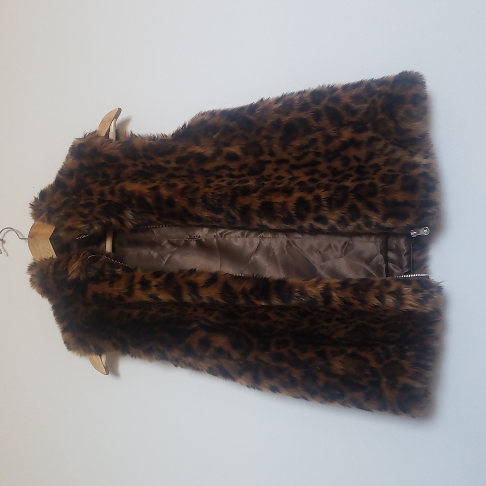 J. Crew leopard fuzzy coat